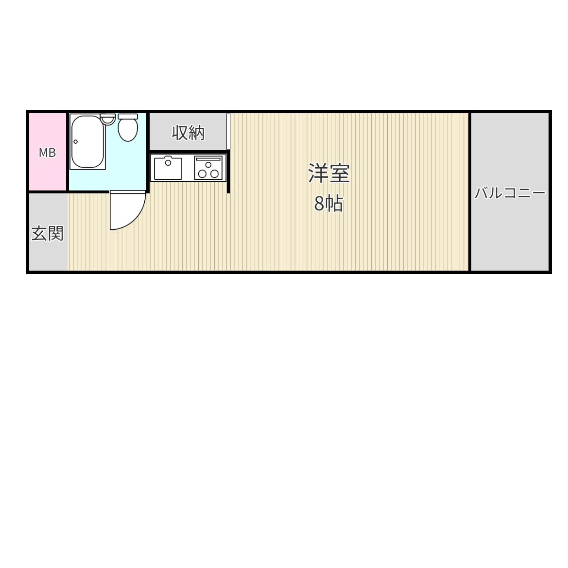 フリーライフ俊徳道サテライト 間取り図