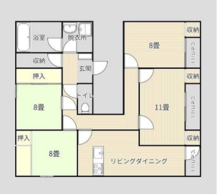 フリーライフ鶴橋 間取り図